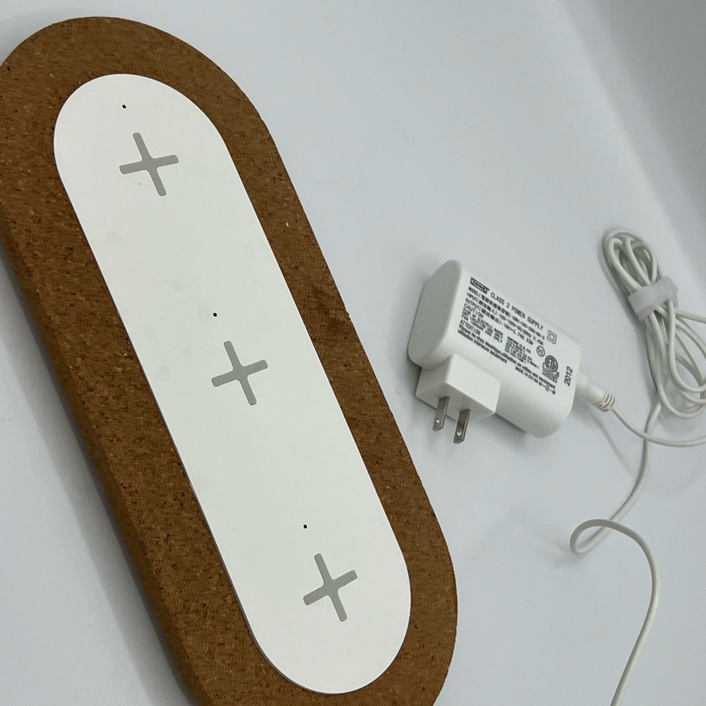 Ikea Nordmärke  3-in -1 White/ Wood Trim Wireless Charging Pad, Fast, Stylish